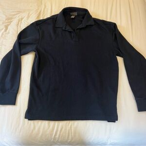 H&M Navy Blue Collared Sweatshirt